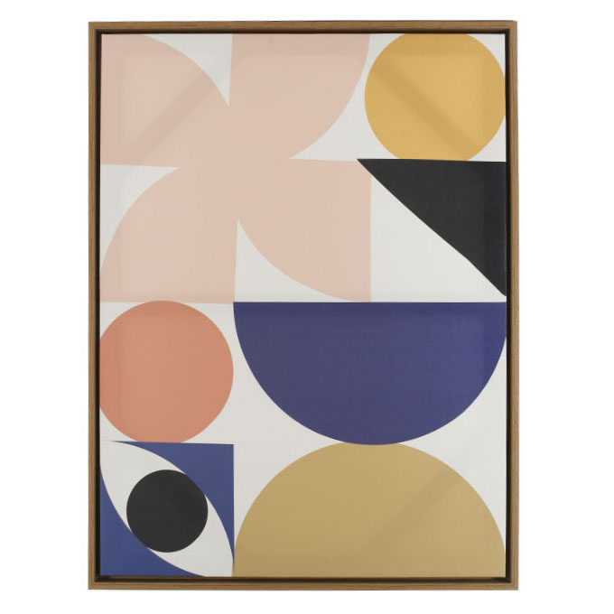 Canevas Fleurs Encadré Fait Main - Format 45x45x20 Cm, Cadre Bois Noir - Très Bon état