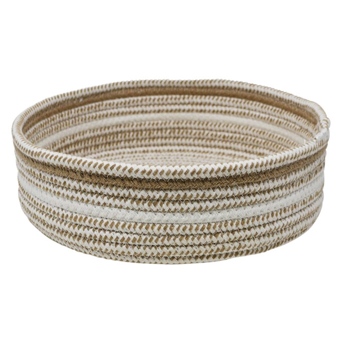 Petit Panier En Corde De Papier Tissée à Bord Festonné - Organisateur Pour Serviettes, Papier Toilette Et Ustensiles